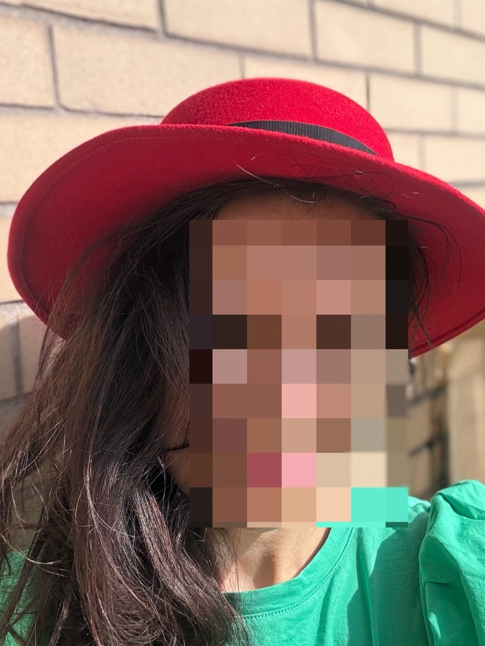 Skin Red Wool Felt Fedora with Black Ribbon - Picture 7 of 7